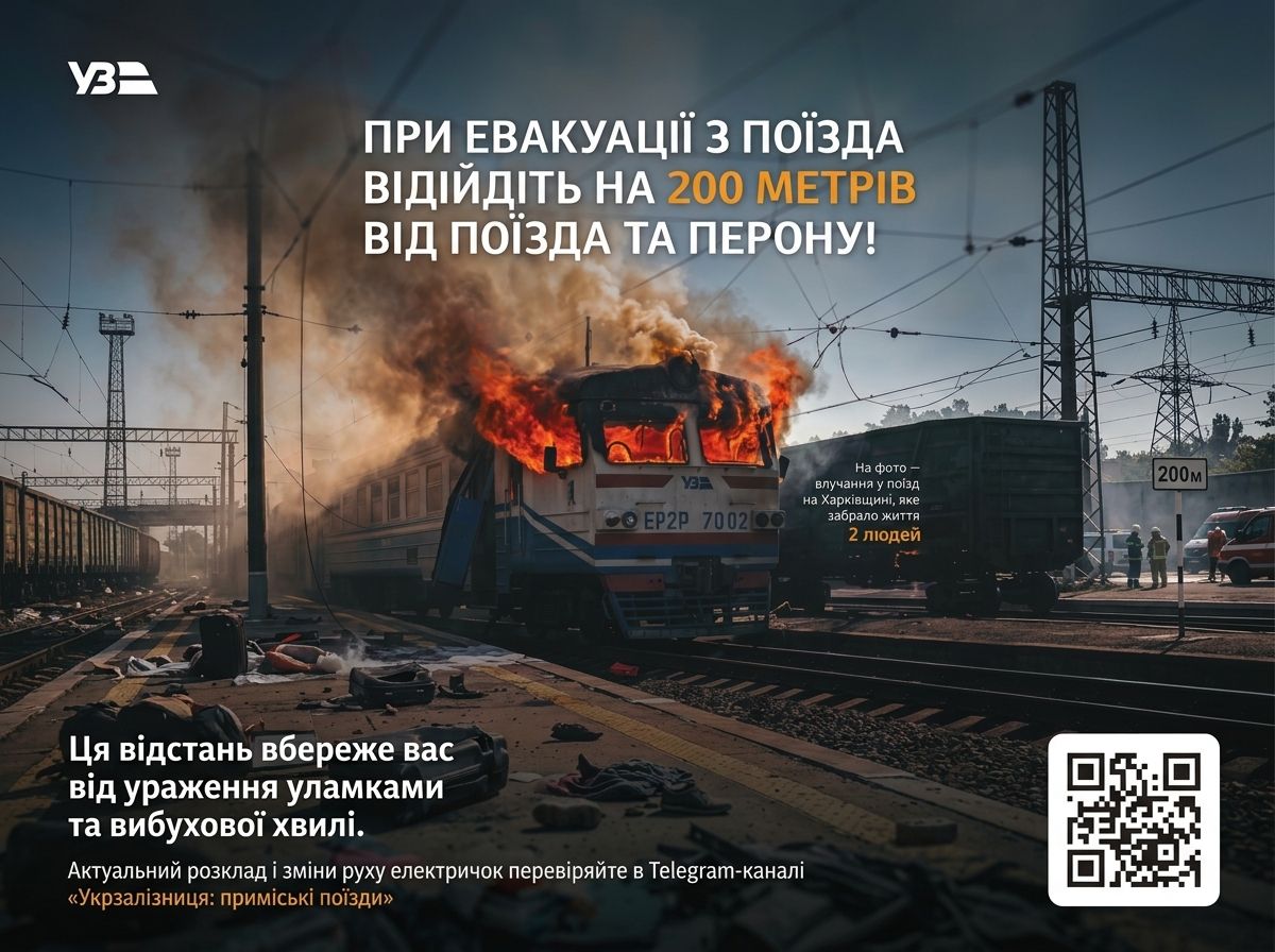 Безпека під час повітряної тривоги поблизу об’єктів залізничної інфраструктури
